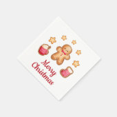 Schattige peperkoek Man Vrolijk Kerstfeest Servet (Hoek)