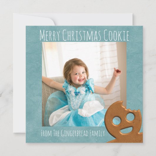 Schattige peperkoek Man Vrolijk Kerstfeest Vakanti Feestdagenkaart (Voorkant)