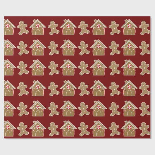 Schattige peperkoek/Snoep Kerst Cadeaupapier (Vlak)