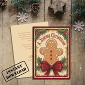  Schattige peperkoek Vrolijk kerstfeest Feestdagenkaart