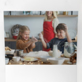 Schattige peperkoek Vrolijk kerstfeest Multiphoto Drieluik Wenskaart (Binnenzijde eerst)