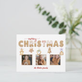 Schattige peperkoek Vrolijk kerstfeest Multiphoto Feestdagenkaart (Staand voorkant)