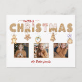 Schattige peperkoek Vrolijk kerstfeest Multiphoto Feestdagenkaart (Voorkant)