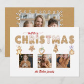Schattige peperkoek Vrolijk kerstfeest Multiphoto Feestdagenkaart (Voorkant / Achterkant)