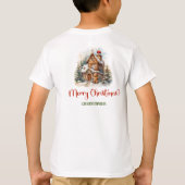 Schattige peperkoekenhuis in het winterdennenbos t-shirt (Achterkant)