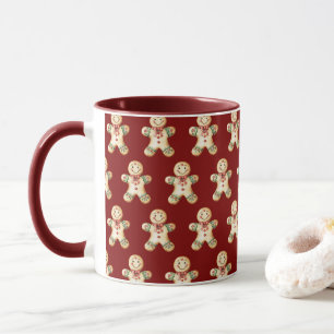 Schattige peperkoekjongen koffie drinkend mok