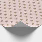 Schattige peperkoekkoekjespatroon girly blush pink cadeaupapier (Hoek)