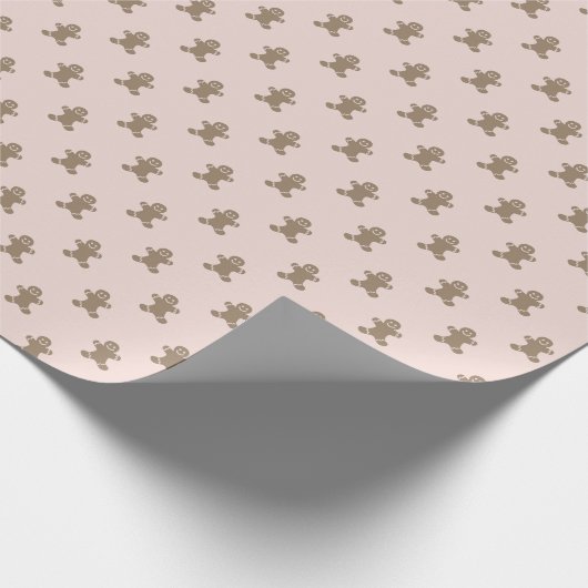 Schattige peperkoekkoekjespatroon girly blush pink cadeaupapier (Hoek)
