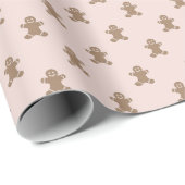 Schattige peperkoekkoekjespatroon girly blush pink cadeaupapier (Rol Hoek)