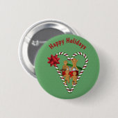Schattige peperkoekmannetjes Kerstvakantie Ronde Button 5,7 Cm (Voorkant /achterkant)