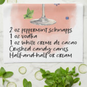 Schattige Peppermint Martini Kerst Drink Recept Theedoek (Gevouwen)