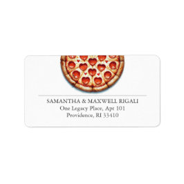 Schattige Pepperoni Pizza Retouradres Etiket