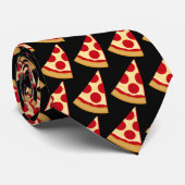 Schattige Pepperoni Pizza Slice Patroon stropdas (Opgerold)