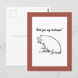 Schattige Perky Pig Boerderij Dierlijke Natuur Car Briefkaart