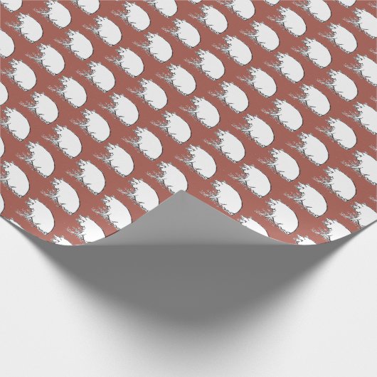 Schattige Perky Pig Boerderij Dierlijke Natuur Car Cadeaupapier (Hoek)