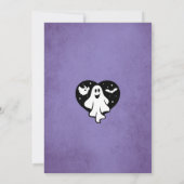 Schattige Personaliseer Halloween Ghost Heart Bat  Kaart (Achterkant)