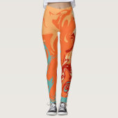 Schattige Personaliseer Pastel Marbel Leggings (Voorkant)