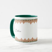 Schattige personaliseren Gingerbread huis mok (Voorkant links)