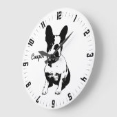 Schattige persoonlijke Dog Photo Square Wall-klok Grote Klok (Hoek)