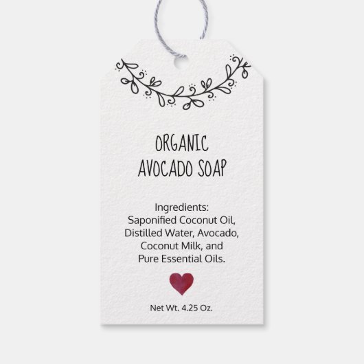 Schattige Persoonlijke Handgemaakte met Liefde Kra Cadeaulabel (Achterkant)