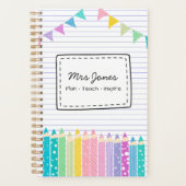 Schattige Persoonlijke Leraren Planner | Kleurrijk (Voorkant)