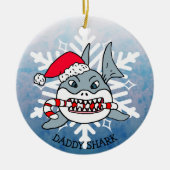 Schattige persoonlijke paprika Shark en Snowflake Keramisch Ornament (Voorkant)