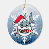 Schattige persoonlijke paprika Shark en Snowflake Keramisch Ornament (Links)