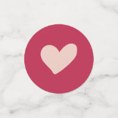 Schattige Perzik en Rode Hart Doodles Confetti (Kleine voorkant)