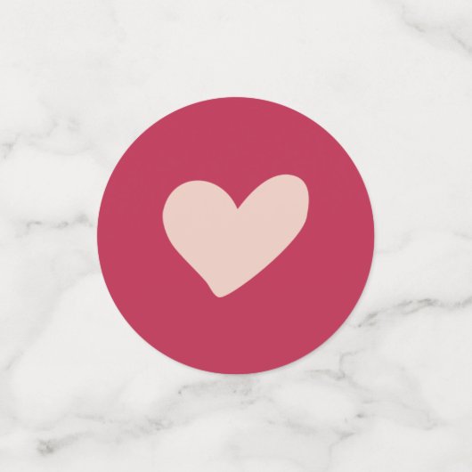 Schattige Perzik en Rode Hart Doodles Confetti (Kleine voorkant)