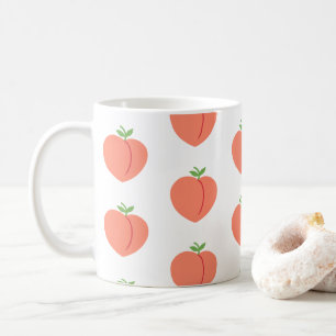 Schattige Perzik Kleurrijke fruitpatroon Koffiemok