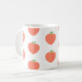 Schattige Perzik Kleurrijke fruitpatroon Koffiemok (Voorkant links)