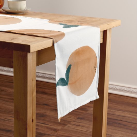 Schattige perzik oranje fruit handgetekend medium tafelloper (Voorbeeld)