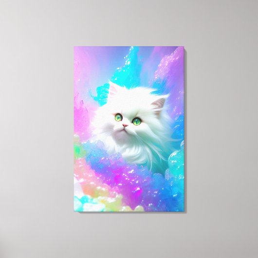 Schattige Perzisch Kitten Meisje's Wall Art Verpak Canvas Afdruk (Voorkant)
