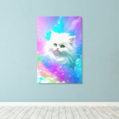 Schattige Perzisch Kitten Meisje's Wall Art Verpak Canvas Afdruk (Insitu (Houten vloer))