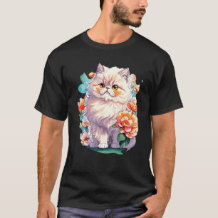 Schattige Perzische Kat Kitten Met Zonnebril & Kle T-shirt