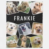 Schattige PET 9 Fotocollage Gepersonaliseerde naam Fleece Deken (Voorkant)