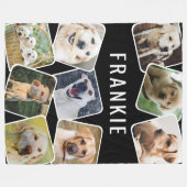 Schattige PET 9 Fotocollage Gepersonaliseerde naam Fleece Deken (Voorkant (Horizontaal))