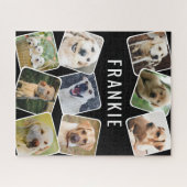 Schattige PET 9 Fotocollage Gepersonaliseerde naam Legpuzzel (Horizontaal)