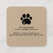 Schattige Pet Care Sitter Dog Walker Foto Rustiek Vierkante Visitekaartje (Achterkant)