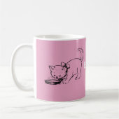 Schattige Pet Cat Eating Design voor Dierenvriende Koffiemok (Links)