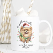 Schattige Pet Dog Modern Script Waterverf Kerst Tweekleurige Koffiemok