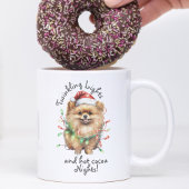 Schattige Pet Dog Modern Script Waterverf Kerst Tweekleurige Koffiemok