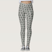 Schattige Pet Dog Paws grijs Leggings (Voorkant)