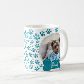 Schattige Pet Dog Photo Lijst Glitter & Paws Patte Koffiemok (Voorkant rechts)