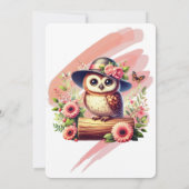 Schattige Pet dragen uil op een log Custom Kaart (Achterkant)