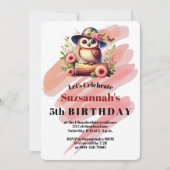 Schattige Pet dragen uil op een log Custom Kaart (Voorkant)