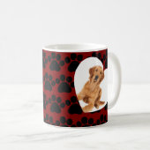 Schattige Pet Kat Foto Hart Glitter & Paws Pattern Koffiemok (Voorkant rechts)