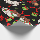 Schattige Pet Patterned kerstcadeau Cadeaupapier (Hoek)