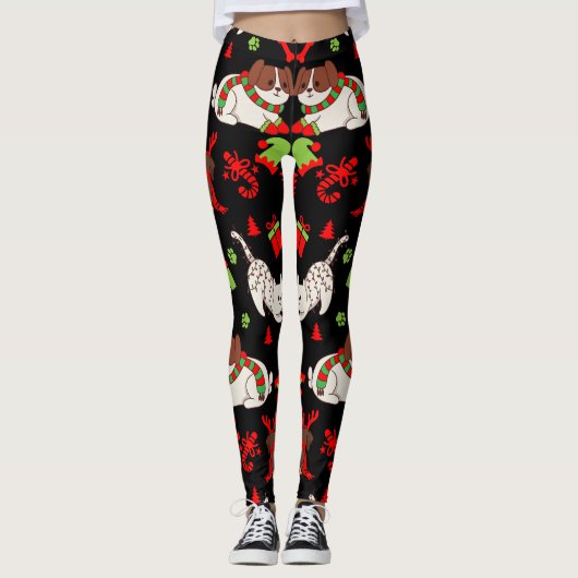 Schattige Pet Patterned kerstcadeau Leggings (Voorkant)