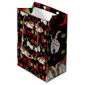 Schattige Pet Patterned kerstcadeau Medium Cadeauzakje (Voorkant Gekanteld)